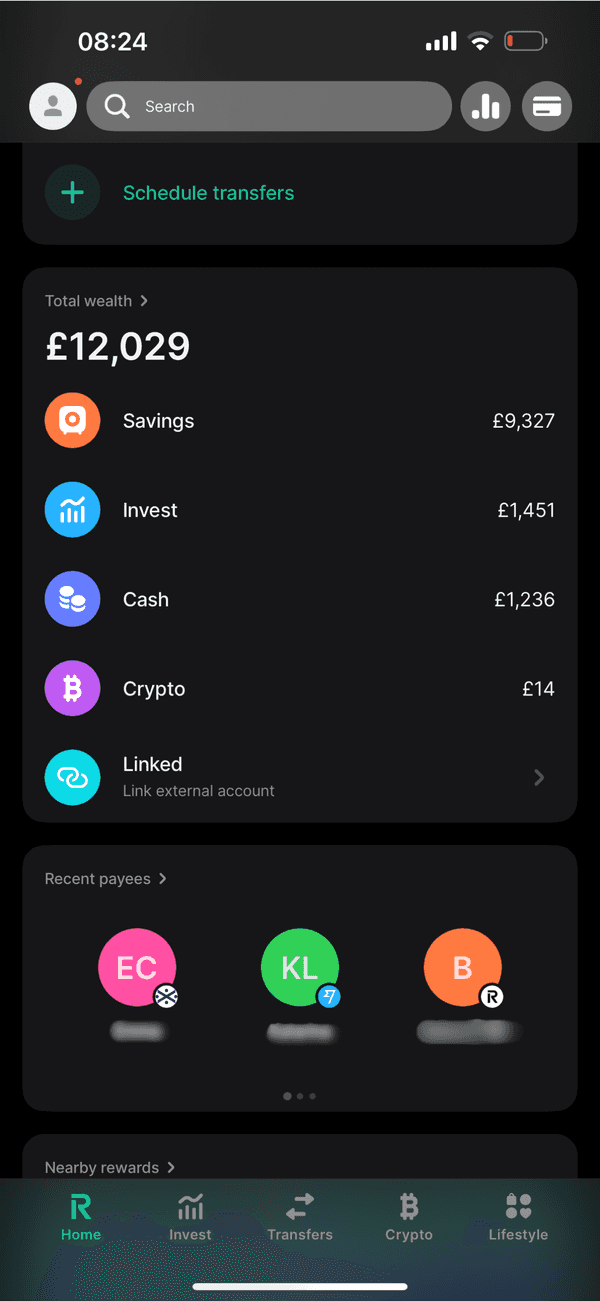Revolut Mobile App Home Total Wealth Screenshot