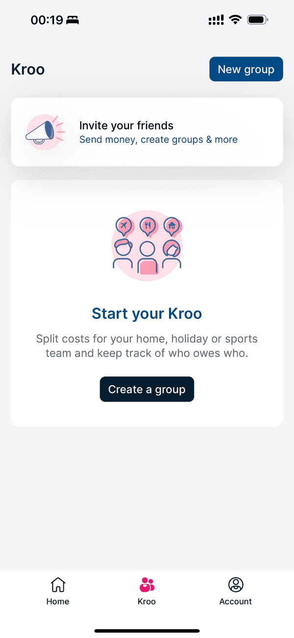 Kroo App Manage Groups Screenshot